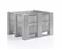 Caisse-palette plastique monobloc 1000 x 1200 GRIS - CPP1012/CB3/G