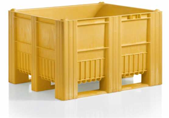 Caisse-palette plastique monobloc 1000 x 1200 JAUNE