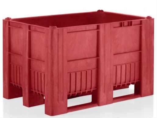 Caisse-palette plastique monobloc 800 x 1200 ROUGE