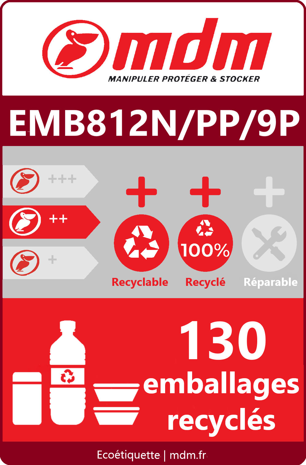 Palette plastique légère emboîtable