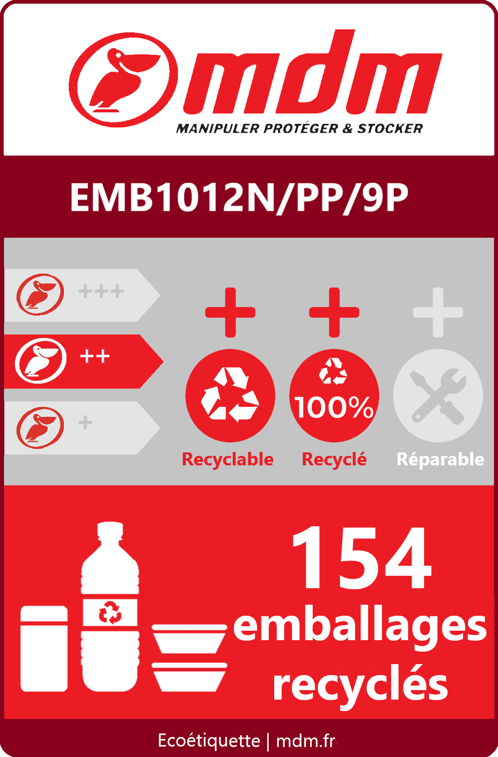 Palette plastique perdue emboîtable