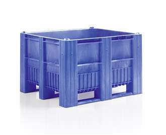 Caisse-palette plastique monobloc 1000 x 1200 BLEU FONCE