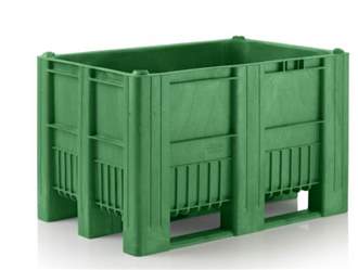 Caisse-palette plastique monobloc 800 x 1200 VERT