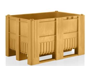 Caisse-palette plastique monobloc 800 x 1200 JAUNE