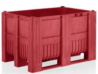 Caisse-palette plastique monobloc 800 x 1200 ROUGE