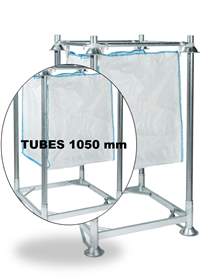 Support de conteneurs souples avec 4 tubes de gerbage longueur 1050 mm