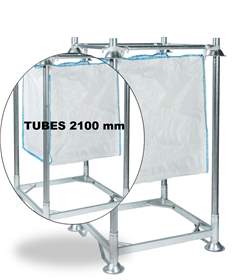 Support de conteneurs souples avec 4 tubes de gerbage longueur 2100 mm